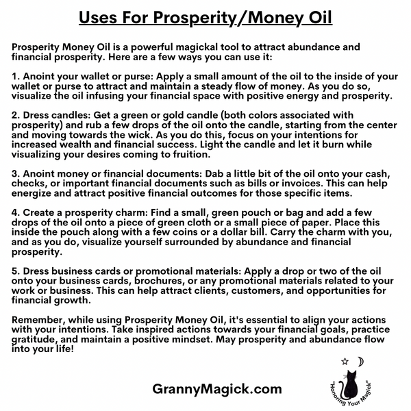 Prosperity/Money Oil, 10ml Roller
Bottle or 15 ml Bottle