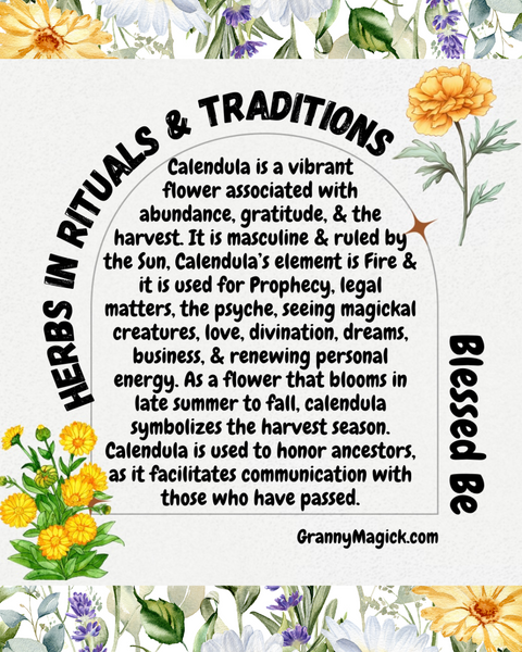 Calendula Floral Herb Bundle Smudge