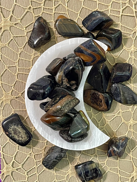 Blue Tiger’s Eye Crystals (Set of 3)
