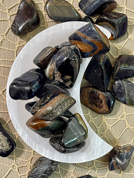 Blue Tiger’s Eye Crystals (Set of 3)