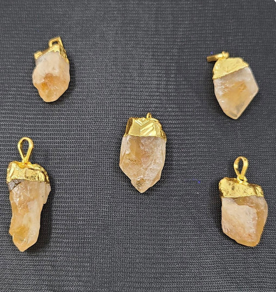 Citrine Gold Foil Capped Pendant