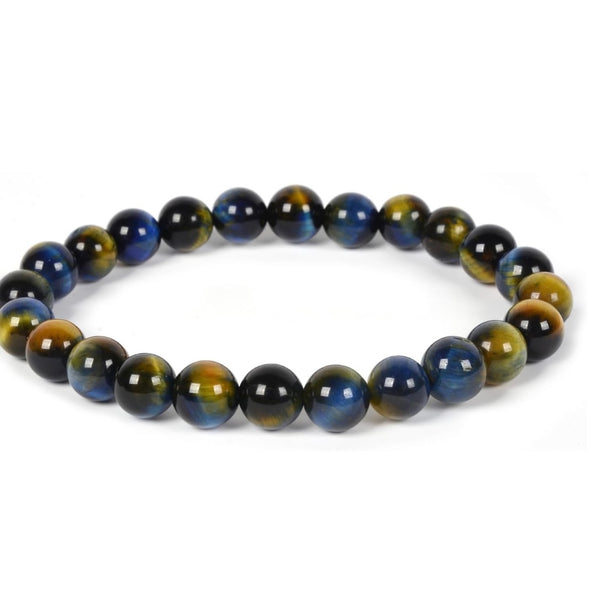 Yellow Blue Tiger’s Eye Bracelet Stretch 8mm