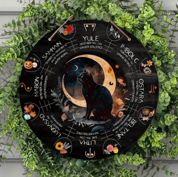 Wheel of the Year Wooden Plaque