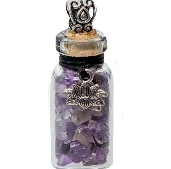 Gemstone Chip Bottle Pendant