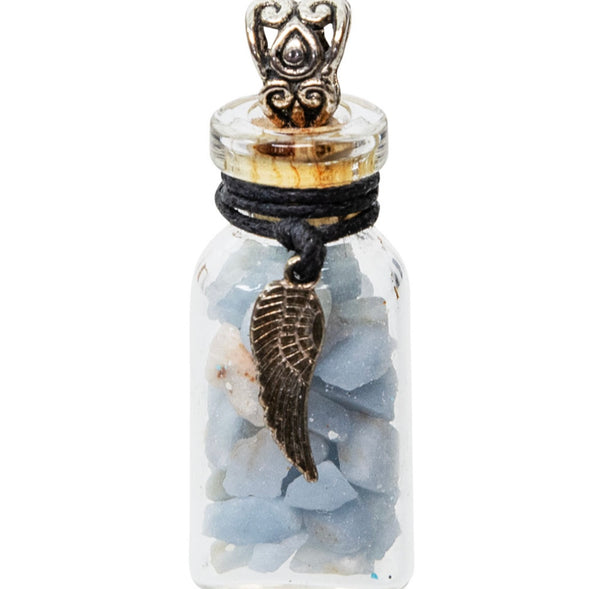 Gemstone Chip Bottle Pendant