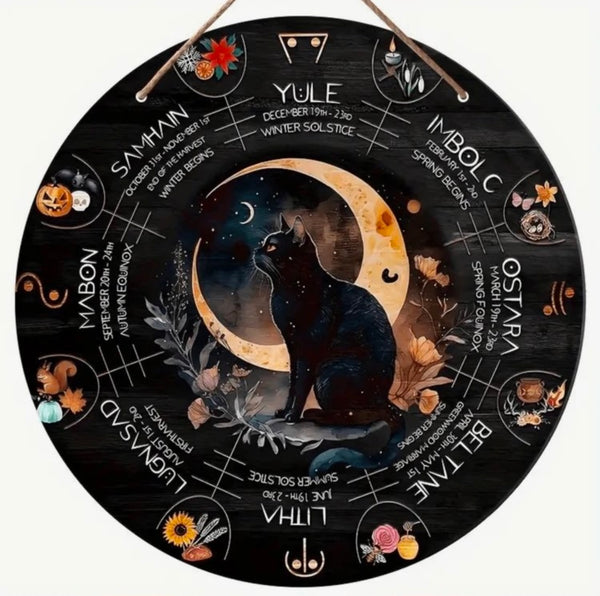 Wheel of the Year Wooden Plaque