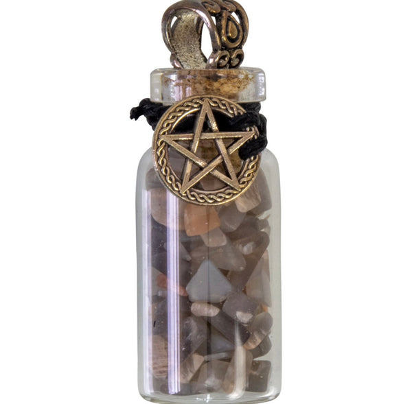 Gemstone Chip Bottle Pendant