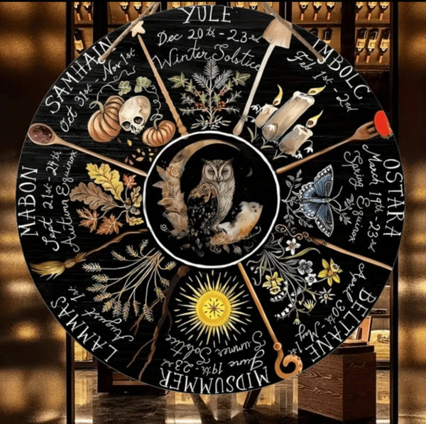 Wheel of the Year Wooden Plaque