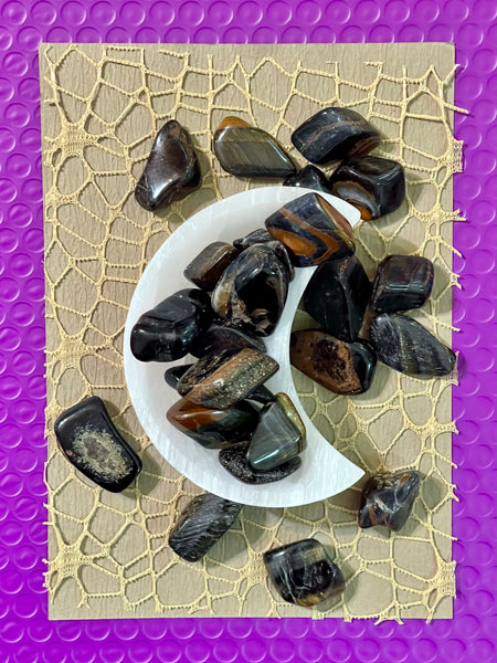 Blue Tiger’s Eye Crystals (Set of 3)