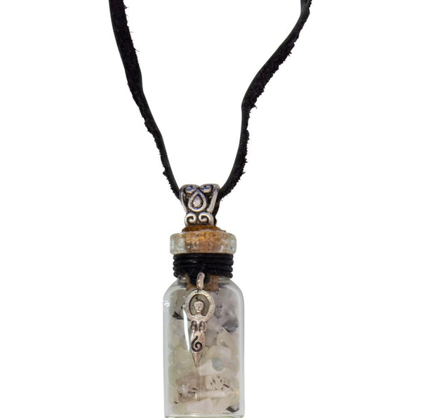 Gemstone Chip Bottle Pendant