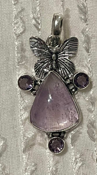 Butterfly Gemstone Crystal Pendants