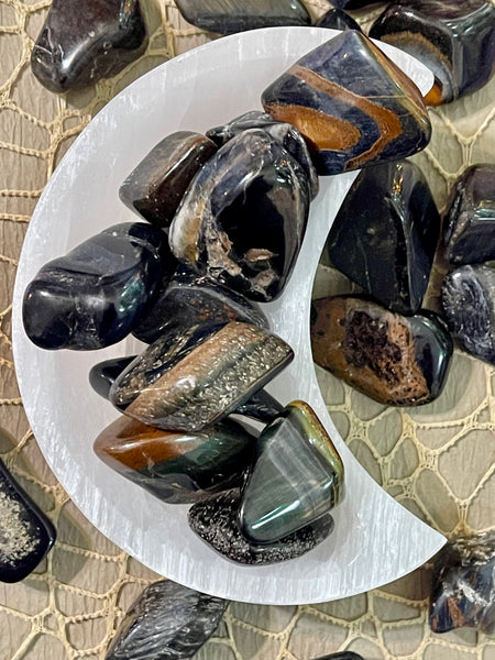 Blue Tiger’s Eye Crystals (Set of 3)