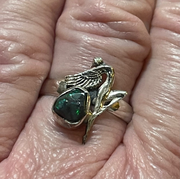 Black Opal Fairy Ring sz 8 #169