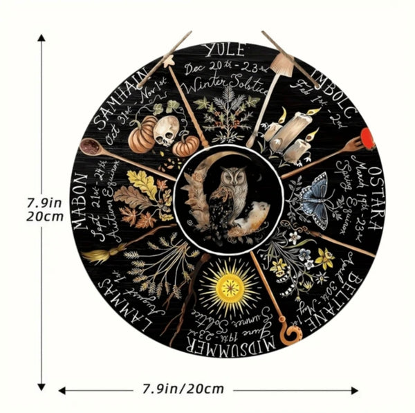 Wheel of the Year Wooden Plaque