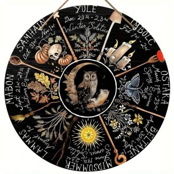 Wheel of the Year Wooden Plaque