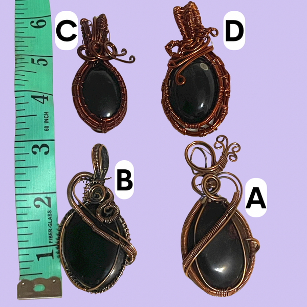 Copper Wrapped Onyx Pendants
