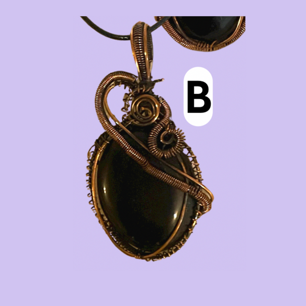 Copper Wrapped Onyx Pendants