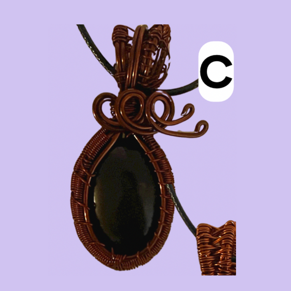 Copper Wrapped Onyx Pendants