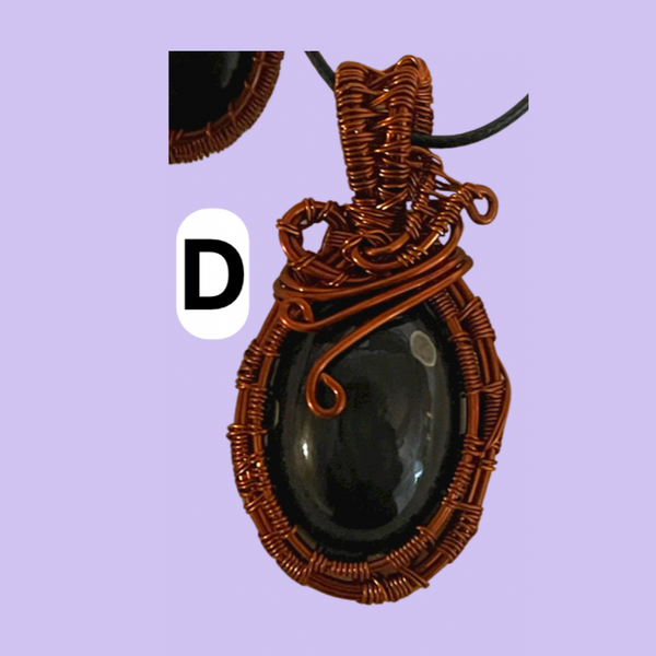 Copper Wrapped Onyx Pendants