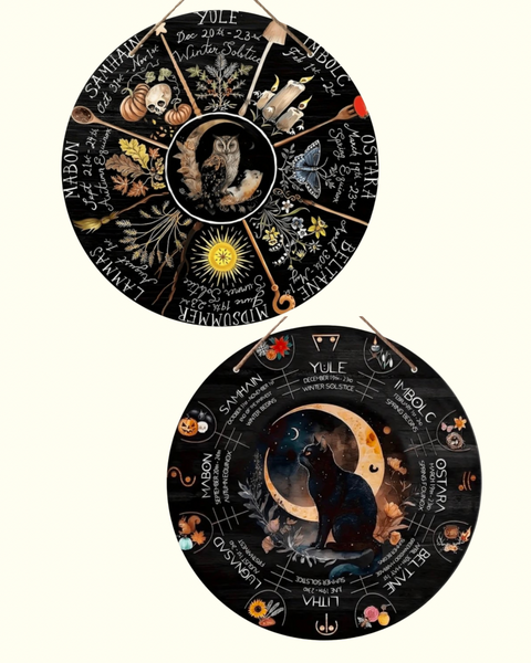 Wheel of the Year Wooden Plaque