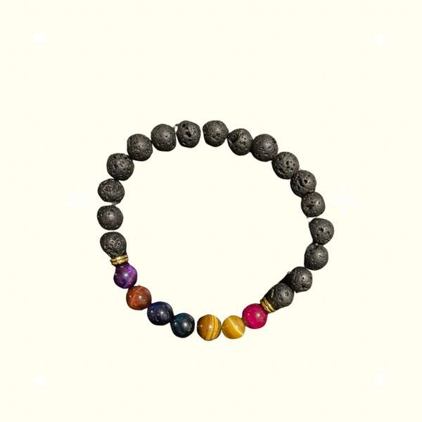 Chakra Lava Bead Stretch Bracelet