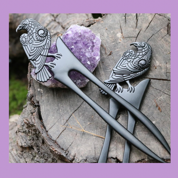 Mystical Raven Hairsticks