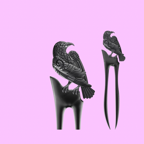 Mystical Raven Hairsticks