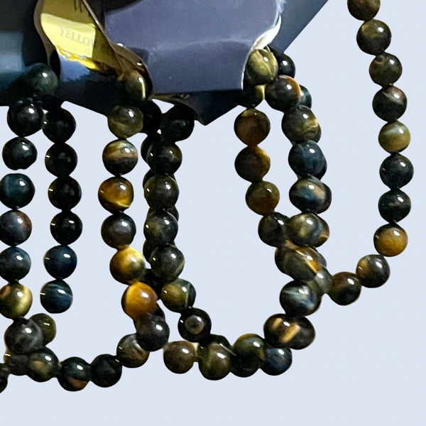 Yellow Blue Tiger’s Eye Bracelet Stretch 8mm