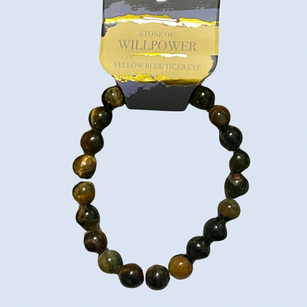 Yellow Blue Tiger’s Eye Bracelet Stretch 8mm