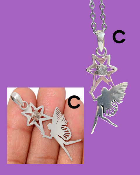 Herkimer Diamond Fairy 925 Silver Pendants