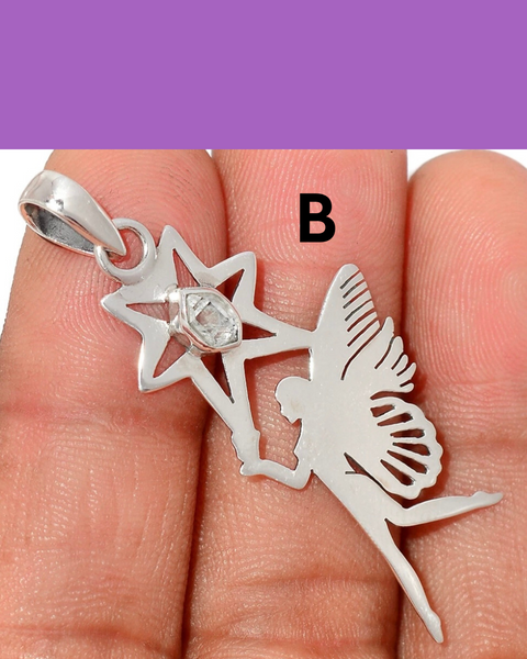 Herkimer Diamond Fairy 925 Silver Pendants