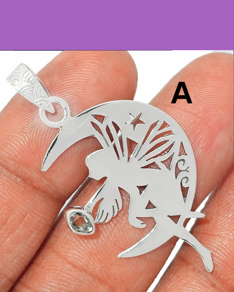 Herkimer Diamond Fairy 925 Silver Pendants