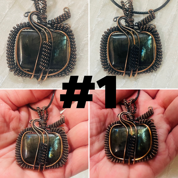 Labradorite Copper Wrapped Handcrafted Pendants