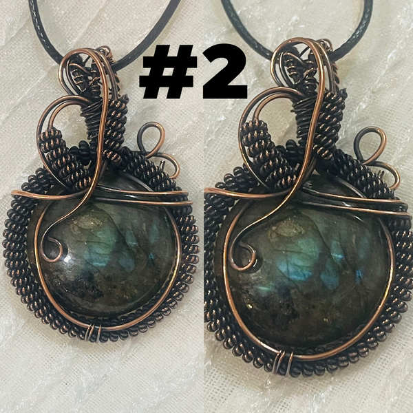 Labradorite Copper Wrapped Handcrafted Pendants