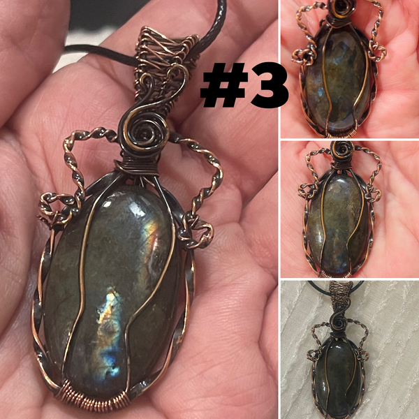 Labradorite Copper Wrapped Handcrafted Pendants