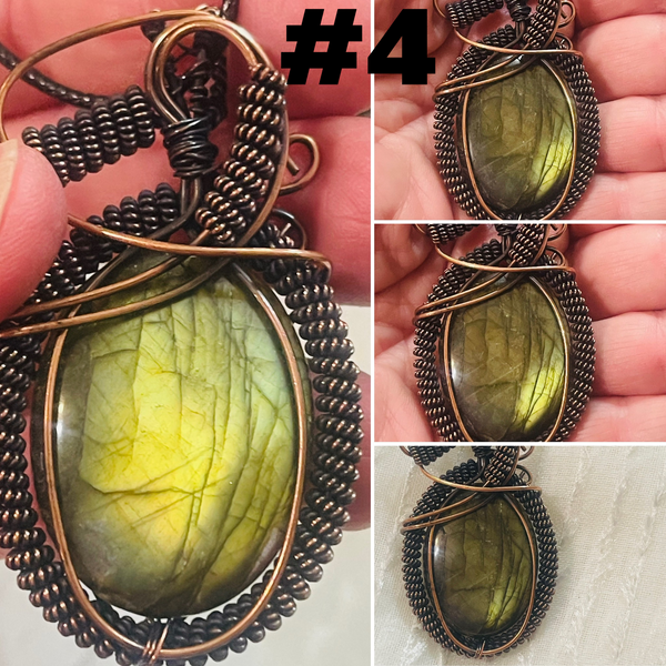 Labradorite Copper Wrapped Handcrafted Pendants