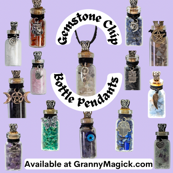Gemstone Chip Bottle Pendant