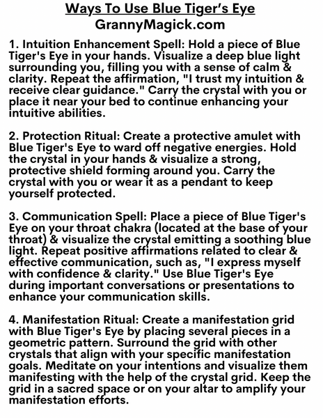 Blue Tiger’s Eye Crystals (Set of 3)