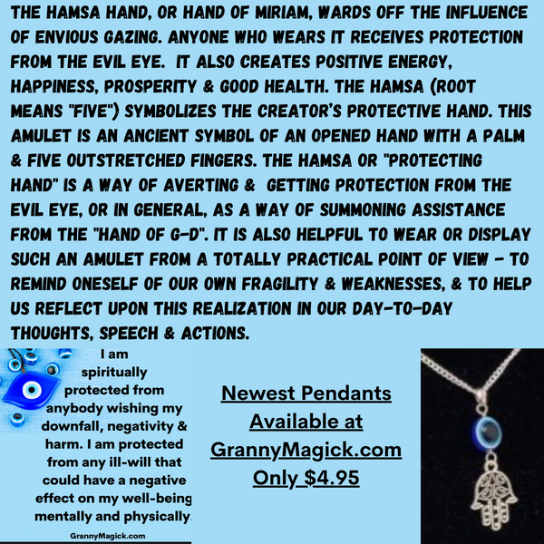 Hamsa Hand Nazar Bead Pendant