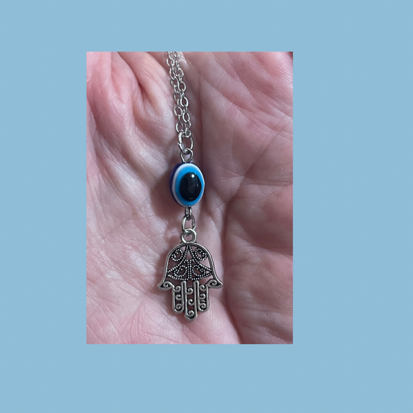 Hamsa Hand Nazar Bead Pendant