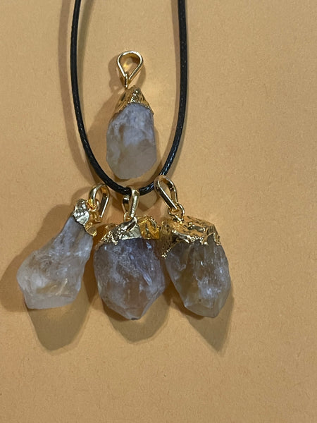 Citrine Gold Foil Capped Pendant