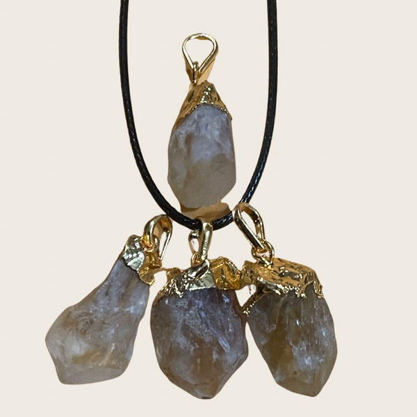 Citrine Gold Foil Capped Pendant