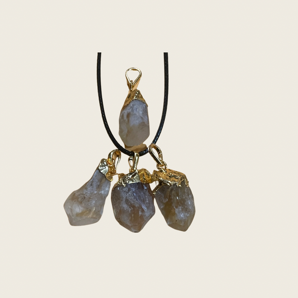 Citrine Gold Foil Capped Pendant