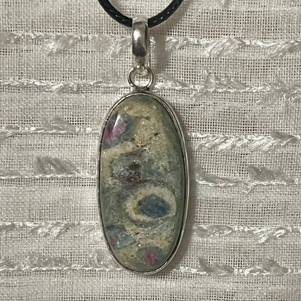 Ruby in Fuschite Oval Pendants #104