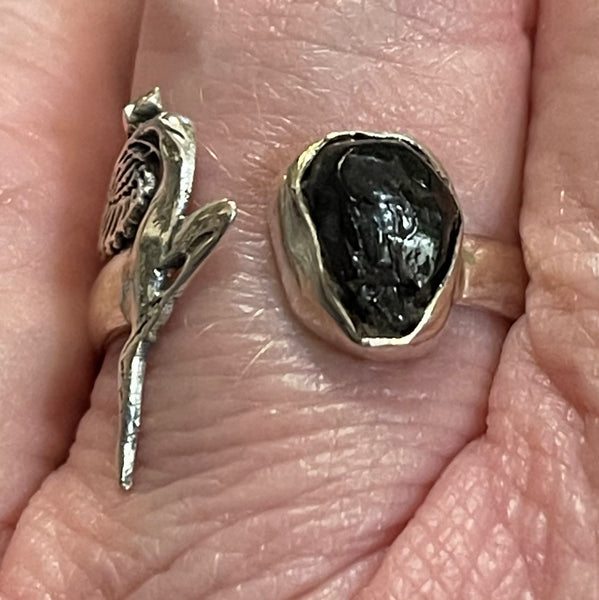 Fairy Shungite Sterling Silver Sz 8 Ring #134