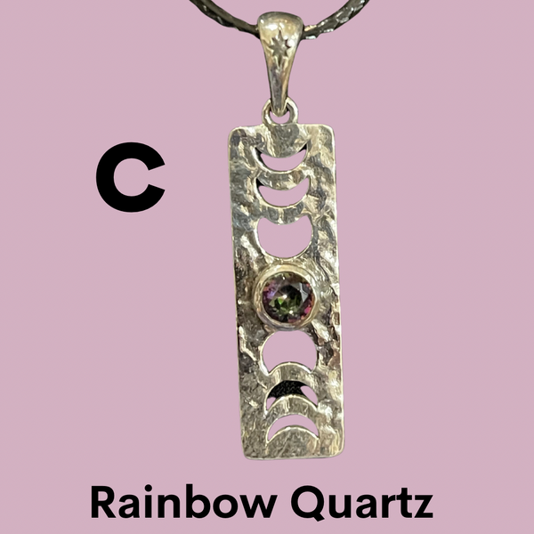 Moon Phases Crystal Pendant #124