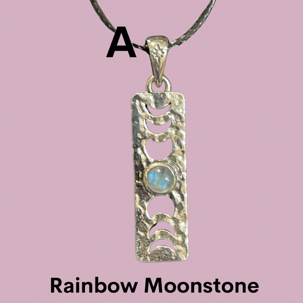 Moon Phases Crystal Pendant #124