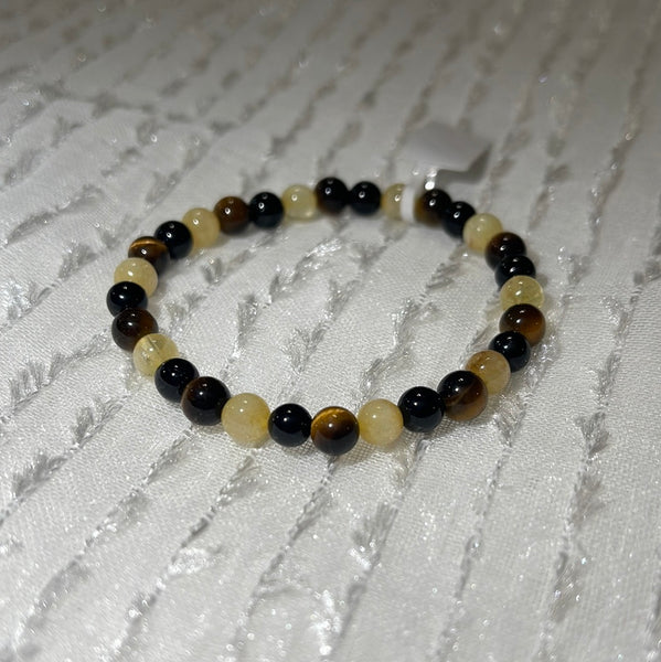 Tiger’s Eye, Citrine & Tourmaline Bracelet