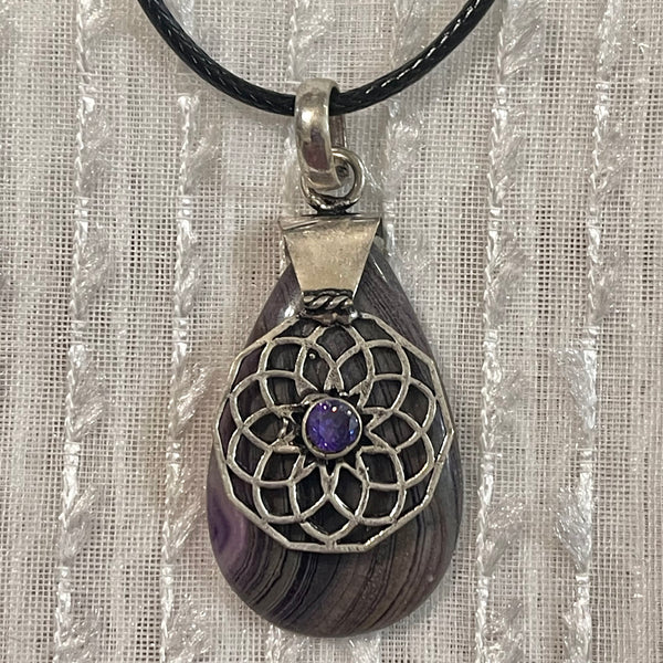Purple Fluorite Amethyst Pendant #145