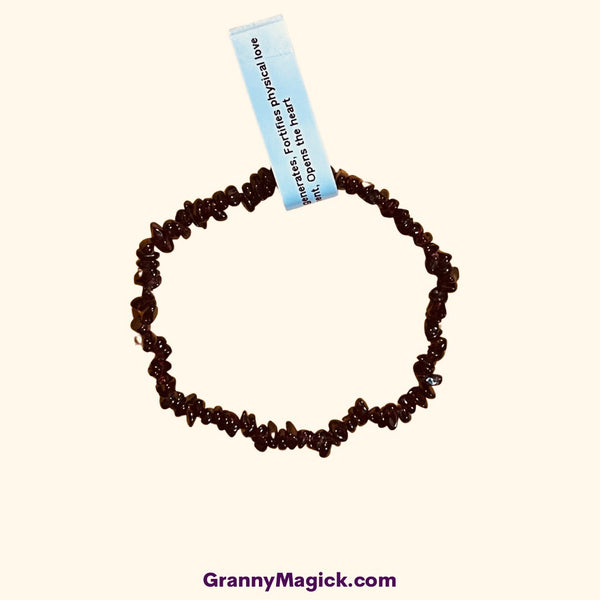 Garnet Chip Stretch Bracelet
